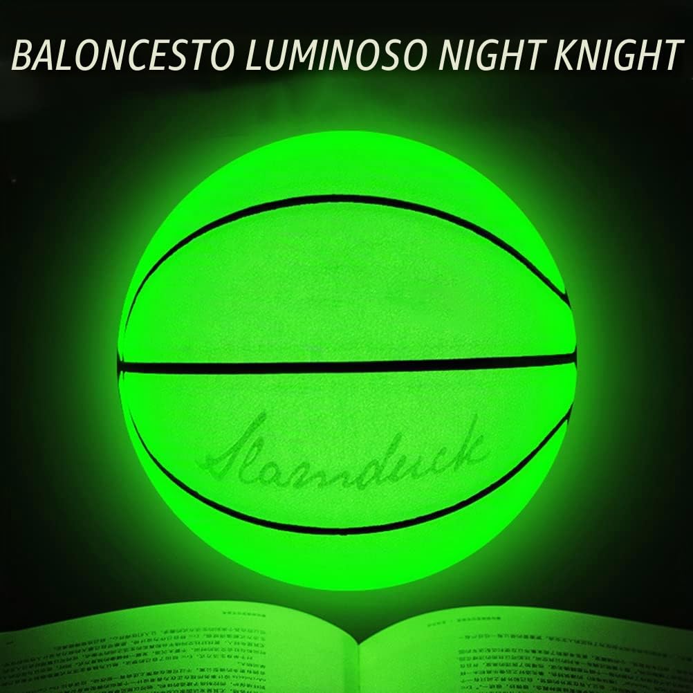 Balón de baloncesto que brilla en la oscuridad, tamaño 7, reflectante, con bolsa y aguja para inflar, balón de baloncesto holográfico brillante, regalo luminoso de baloncesto para jóvenes y adultos