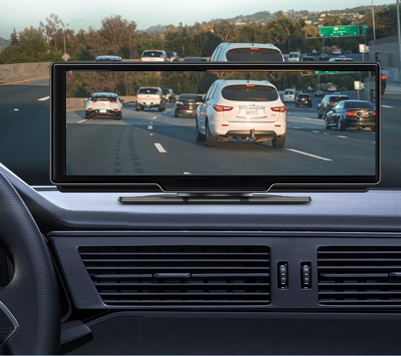 Image of Carvera Smart 10.26 inch CarPlay & Dual-Dash Cam System, Portable Carplay Screen for Car, 4K HD Car Stereo Touch Screen (Set+Mount Bracket+no Card)