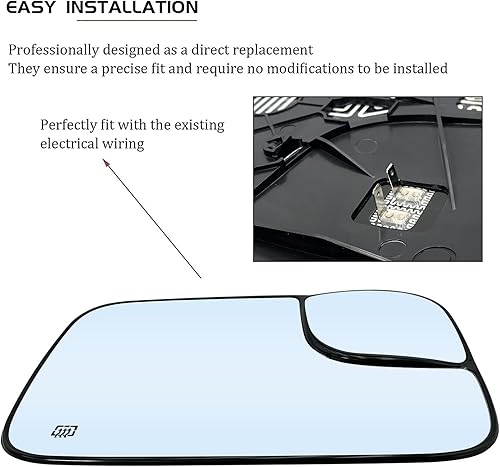 Miniatura 4 de Espejo de repuesto para espejo de punto ciego del lado derecho del pasajero para espejos Dodge Ram 1500 2500 3500 - Vista lateral convexo 5161010AA