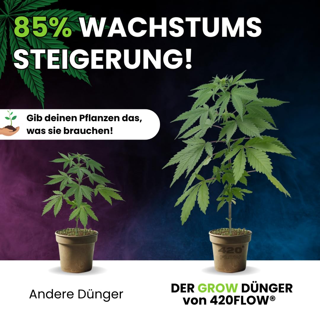 Cannabis Grow Dünger Stärkt Blätter & Zweige für gesundes Wachstum – Spezialformel für junge Pflanzen bis zur Vorblütephase (1000ml)
