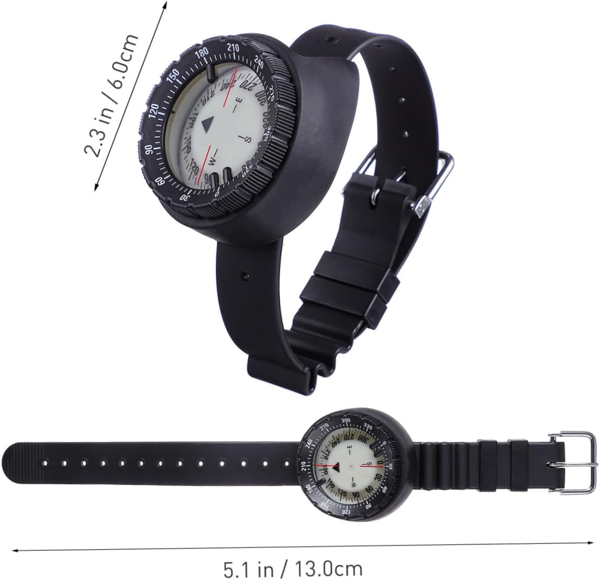 NOLITOY Luminous Waterproof Wristband Compass Watch with Black Balanced Design for Outdoor Navigation and Camping