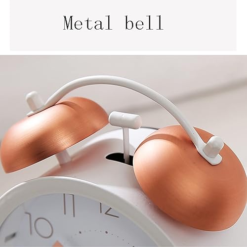 Miniatura 2 de Alarm Clock Bedroom Twin Bell Alarm Clock, Loud Alarm Clock for Heavy Sleepers, Battery Operated Analog Clock with Backlight for Bedside Table, Kids