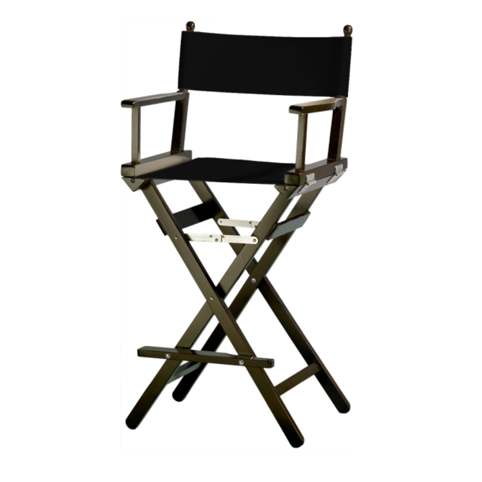 ZStyle Sedia Regista Sgabello Pieghevole Leggera Portatile Director Make Up Hotel Ristorante Casa Veranda Bar Trucco Legno Di Faggio Tessuto Alta Truccatrice (Fusto nero - Tela nera)