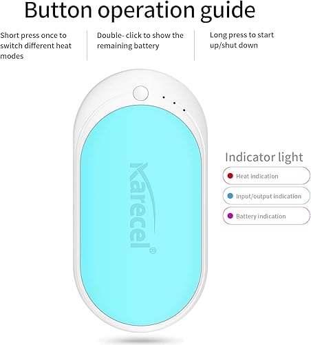 Miniatura 4 de Karecel Hand Warmers Rechargeable, USB Hand Warmer Reusable 5200mAh Powerbank Portable Heater Battery Hot Pocket Warmer Electric Handwarmers, Great