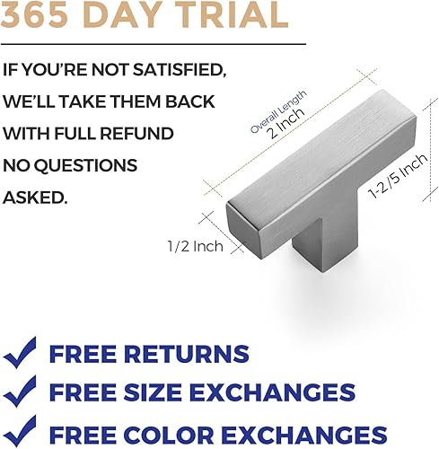 Vista 18 de Ravinte Paquete de 3 pomos cuadrados negros para gabinete, tiradores cuadrados de 2 pulgadas, color negro mate, manijas de gabinete de cocina de un