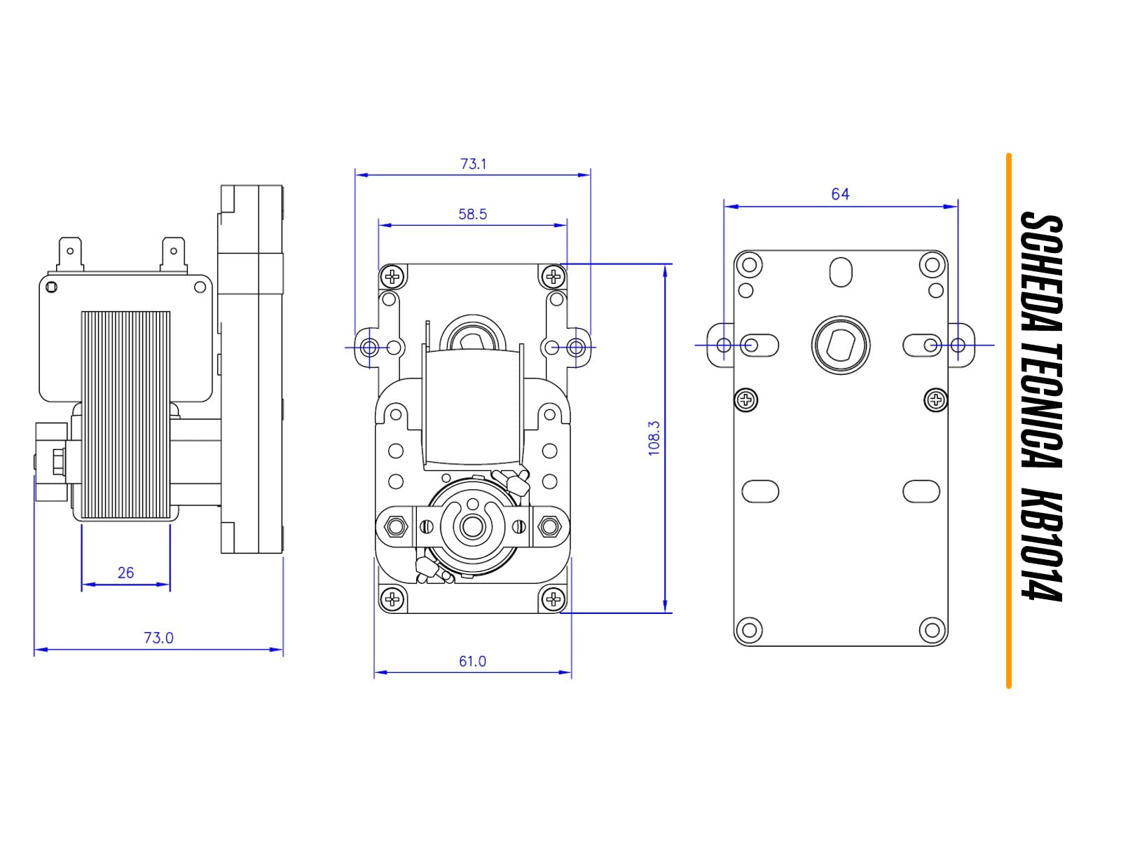 ERICAMBI, Motoriduttore KB1014 Mellor serie T14 per Stufe a Pellet, Velocità 3rpm, Pacco Lamellare 26mm, Ø Albero 8,5mm, Senso di Rotazione Oraria, Spianatura Doppia, Karmek One Caminetti Montegrappa
