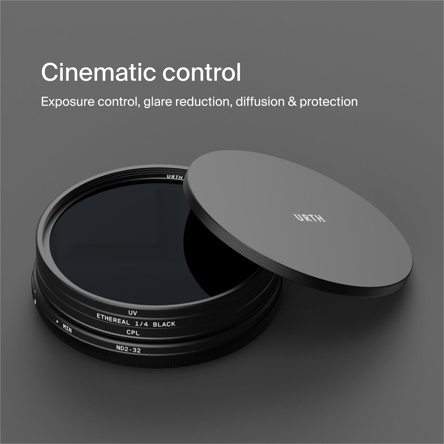 Urth 58mm Cinematic 4-in-1 Lens Filter Kit (Plus) - UV, Circular Polarizing (CPL), Variable Neutral Density ND2-32, ¼ Black Mist, Multi-Coated Optical Glass, Ultra-Slim Camera Filters