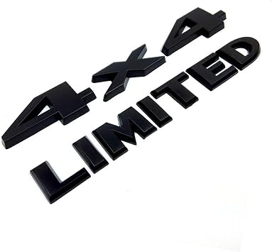 8.8inch 4x4 Emblem Sticker and Limited OEM Badges Compatible for Side Fender Rear Trunk Tailgate Car Decoration Acessories-Black