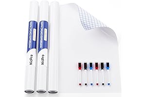 Nicpro 2 Pack White Board Paper for Wall - Self-Adhesive Dry Erase Whiteboard Decal Paper
