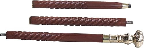 Miniatura 2 de Bastón de senderismo  Bastones Derby para hombres y mujeres  36 pulgadas marrón ébano latón mango en tono dorado madera natural unisex caña