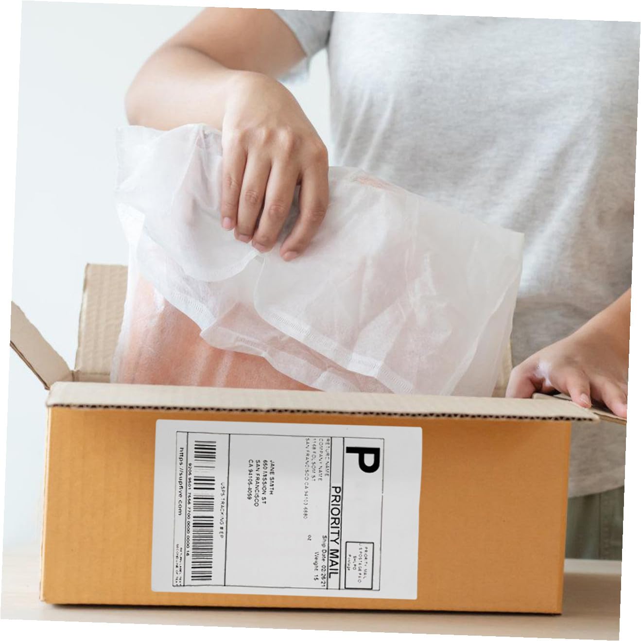 HOMSFOU 500pezzi Etichette Adesive Per Spedizione Carta Per Stampante Etichette Stampabili Per Stampante Termica Label Per Zebra