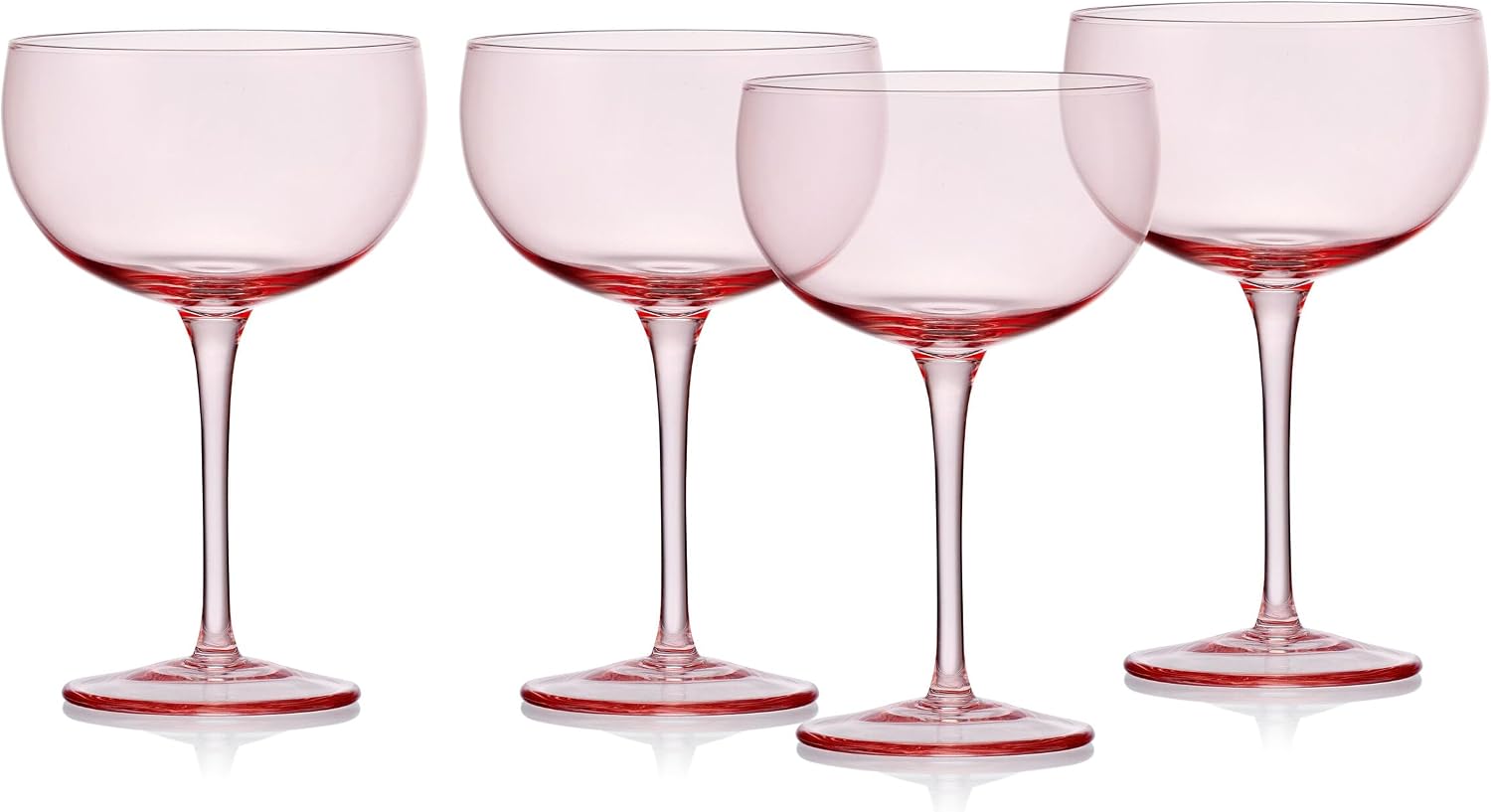 Darbie Angell Vibrance Coupe Glasses Set of 4, Elegant Cocktail Glassware, Champagne, Martini, or Dessert Drinkware, 11.75 Ounce, Teal