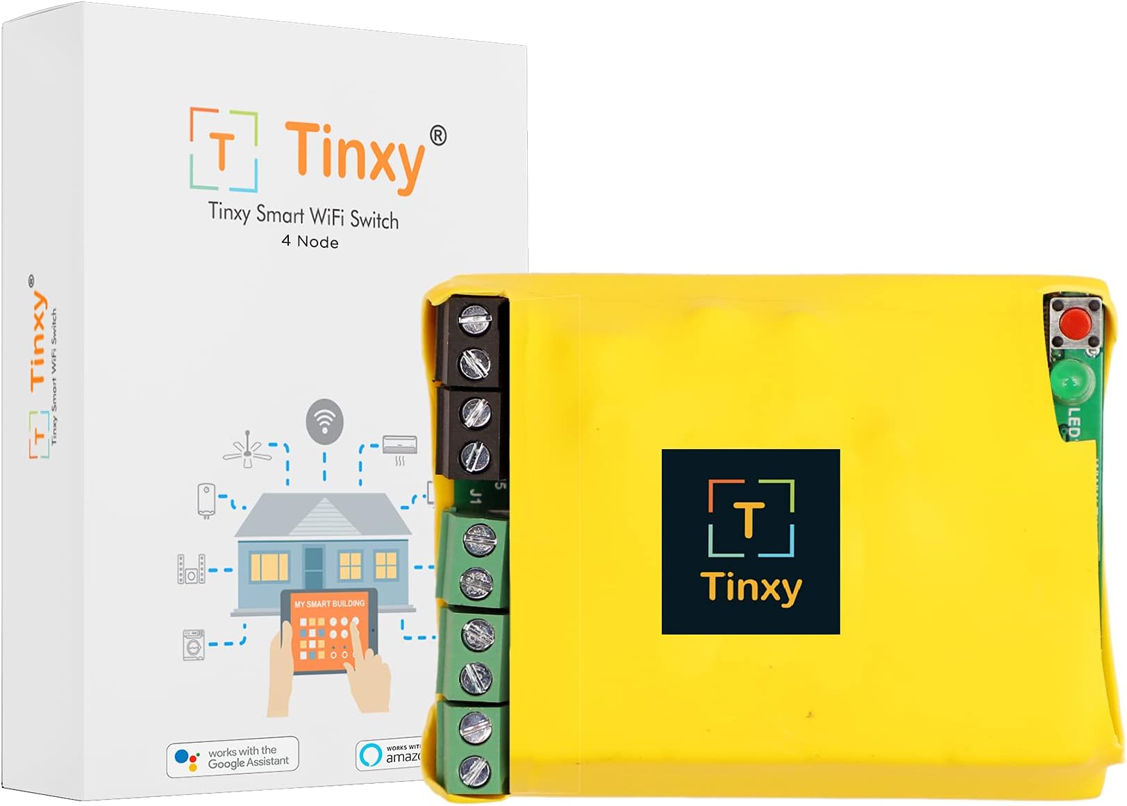 T Tinxy Device 4 Node Retrofit Smart Switch. Works with Google home and Alexa