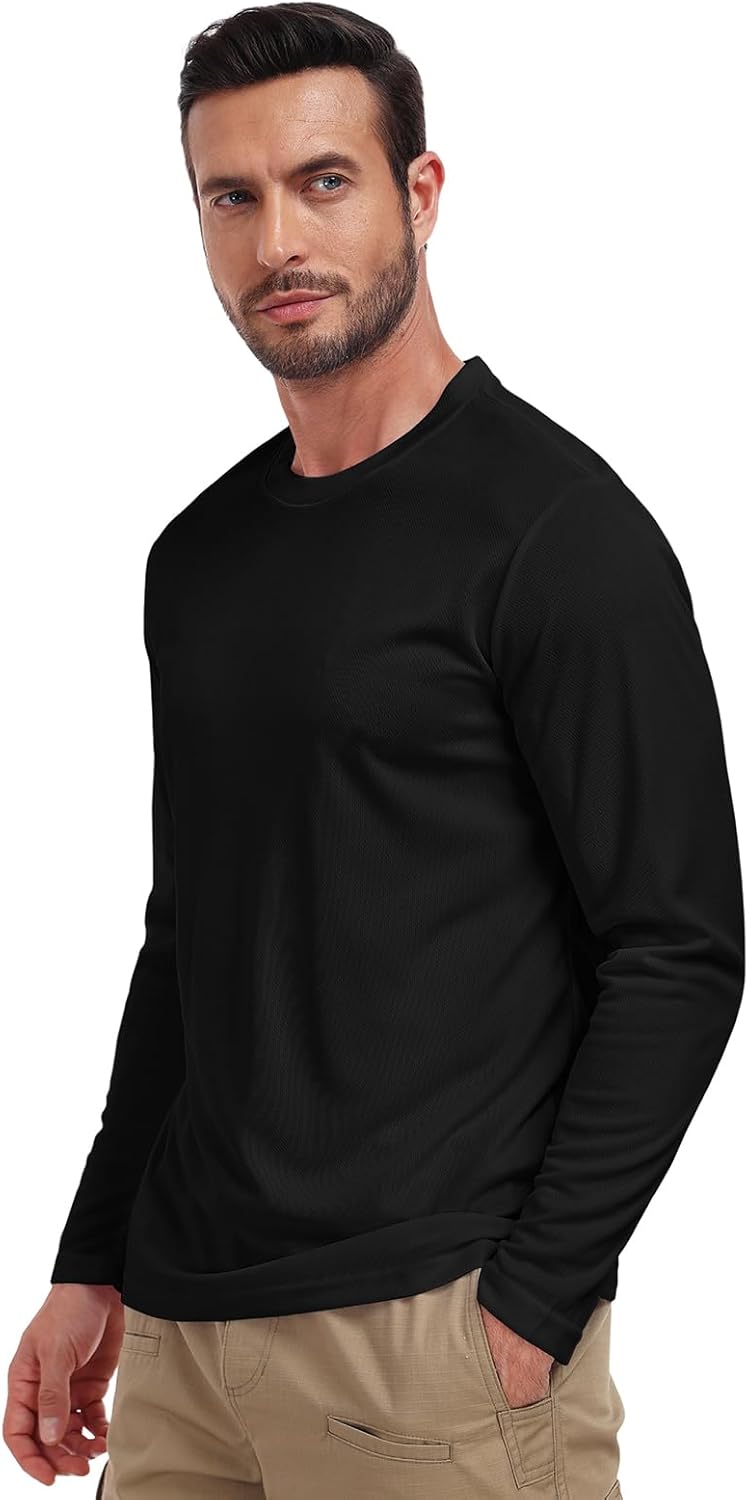 Men's UPF 50+ Long Sleeve Tee Shirts UV Sun Protection Quick Dry Tee Shirt Swim Athletic Running Workout - Image 9