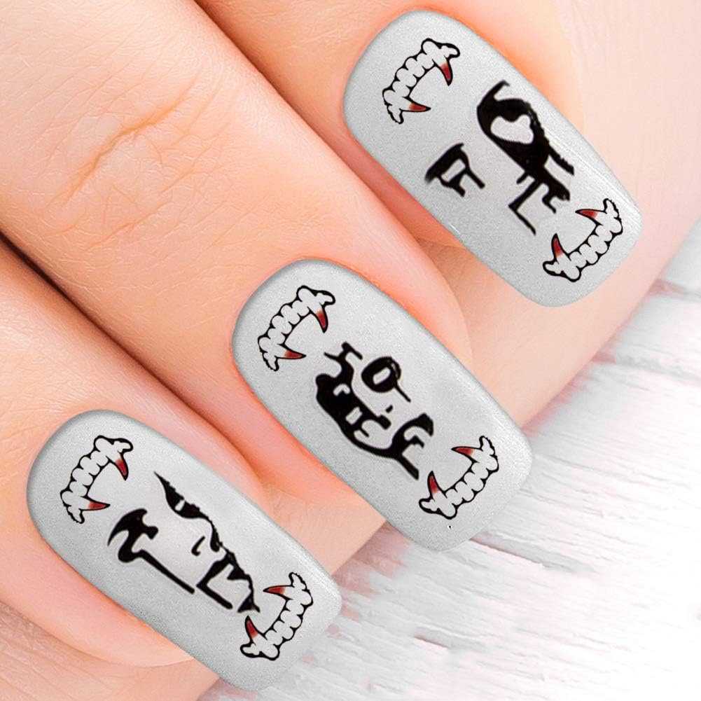 1200+ Pieces 3D Design Self Adhesive Halloween Nail Art Stickers Decals Tattoo Manicure Decoration for Fingernails Toenails Nail Tips : Beauty & Personal Care