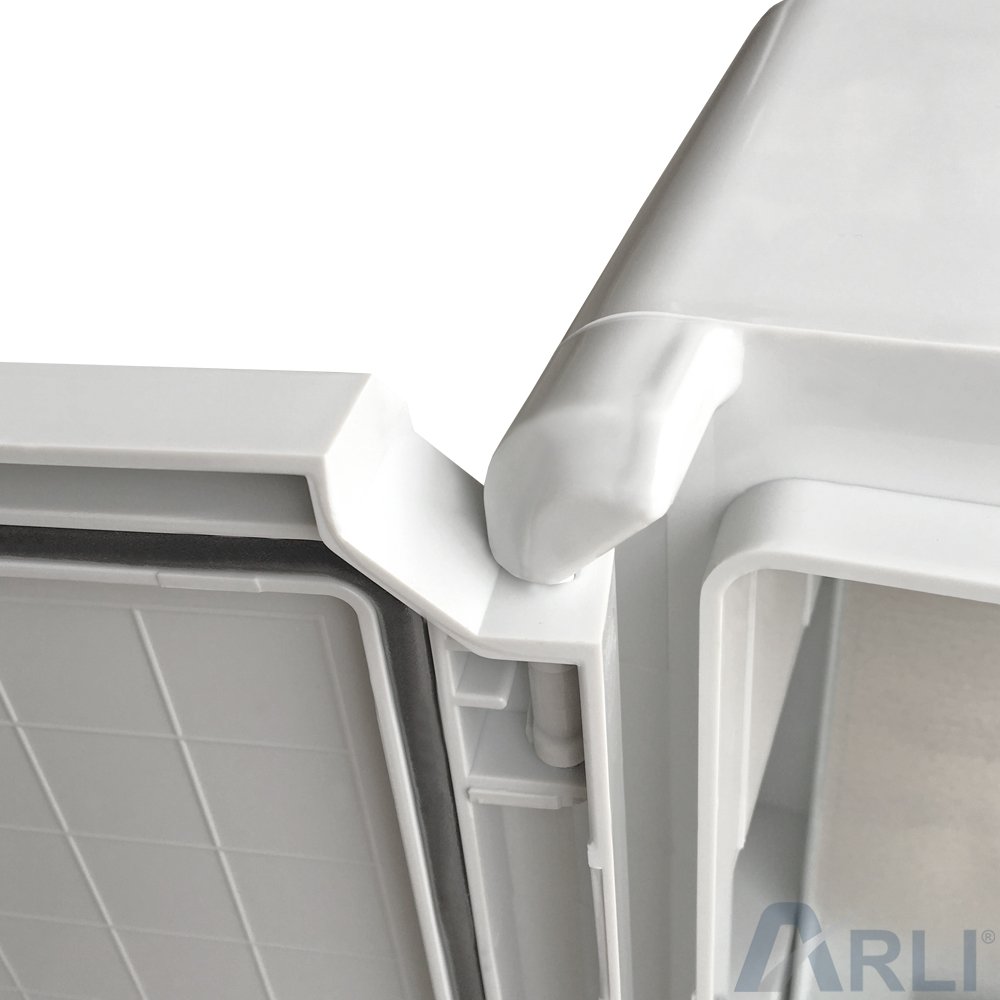 ARLI Schaltschrank IP65 300 x 400 x 165 mm mit verzinkter Montageplatte und Verriegelung Industriegehäuse Tür mit umlaufender Dichtung Leergehäuse ABS Kunststoff leer Schrank 30x40x16,5 cm