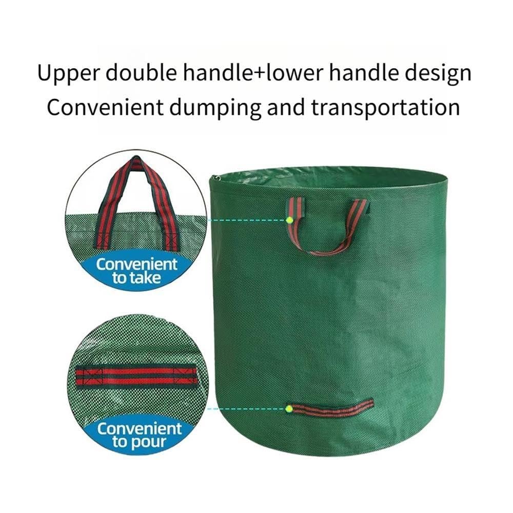 Sacco for rifiuti pieghevole da giardino con coperchio, pattumiera riutilizzabile for raccolta foglie da 125-500 litri(500L 80X100CM)