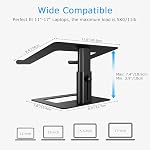 BoYata Laptop Stand, Ergonomic Aluminum Height Adjustable Computer Stand Laptop Holder for Desk, Compatible with MacBook Pro/Air, Dell, Lenovo, HP, Samsung, More Laptops 11-17" (Black)