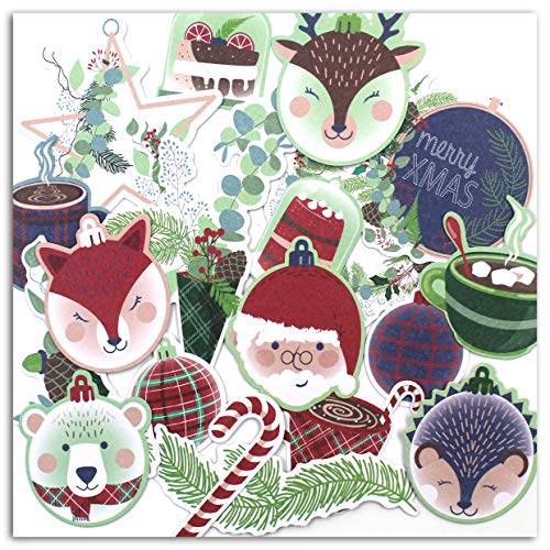 Toga - Toga cortada con forma de árbol de Navidad, azul, verde y burdeos, talla única