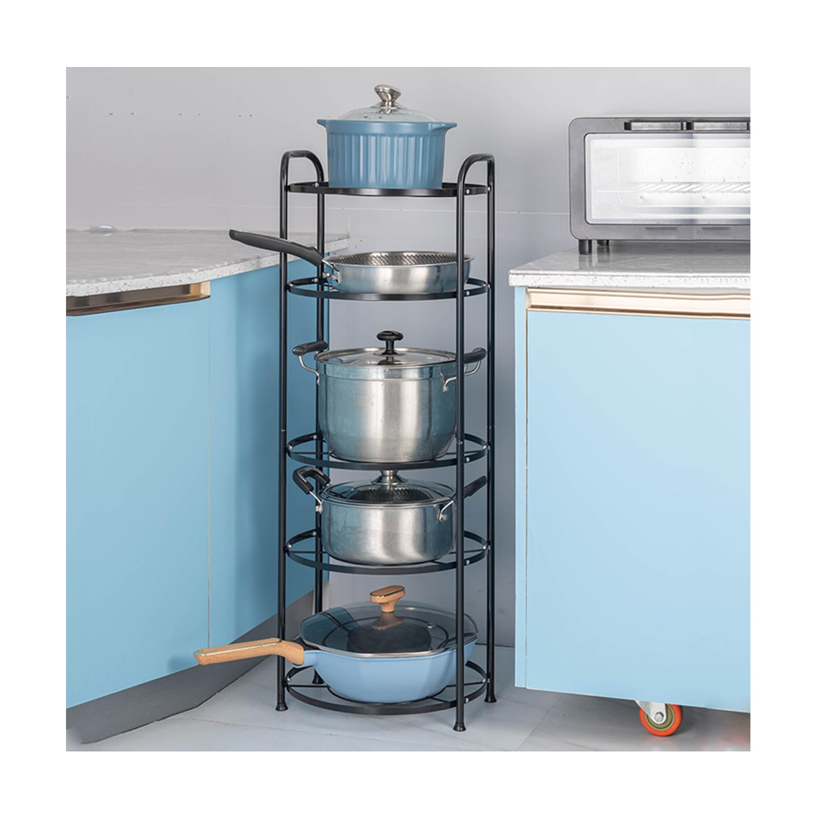 Organisateur de casseroles et poêles de Cuisine - Support Gain de Place pour casseroles et poêles - Solution de Rangement pour placards - Support et Porte-casseroles Durable - Idéal pour Les