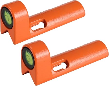 Adjustable Grade Rod Level, 2 Pcs Portable Measuring Instrument, Special Horizontal Bubble for Tower Ruler, Right Angle 90 Degree LevelOrange