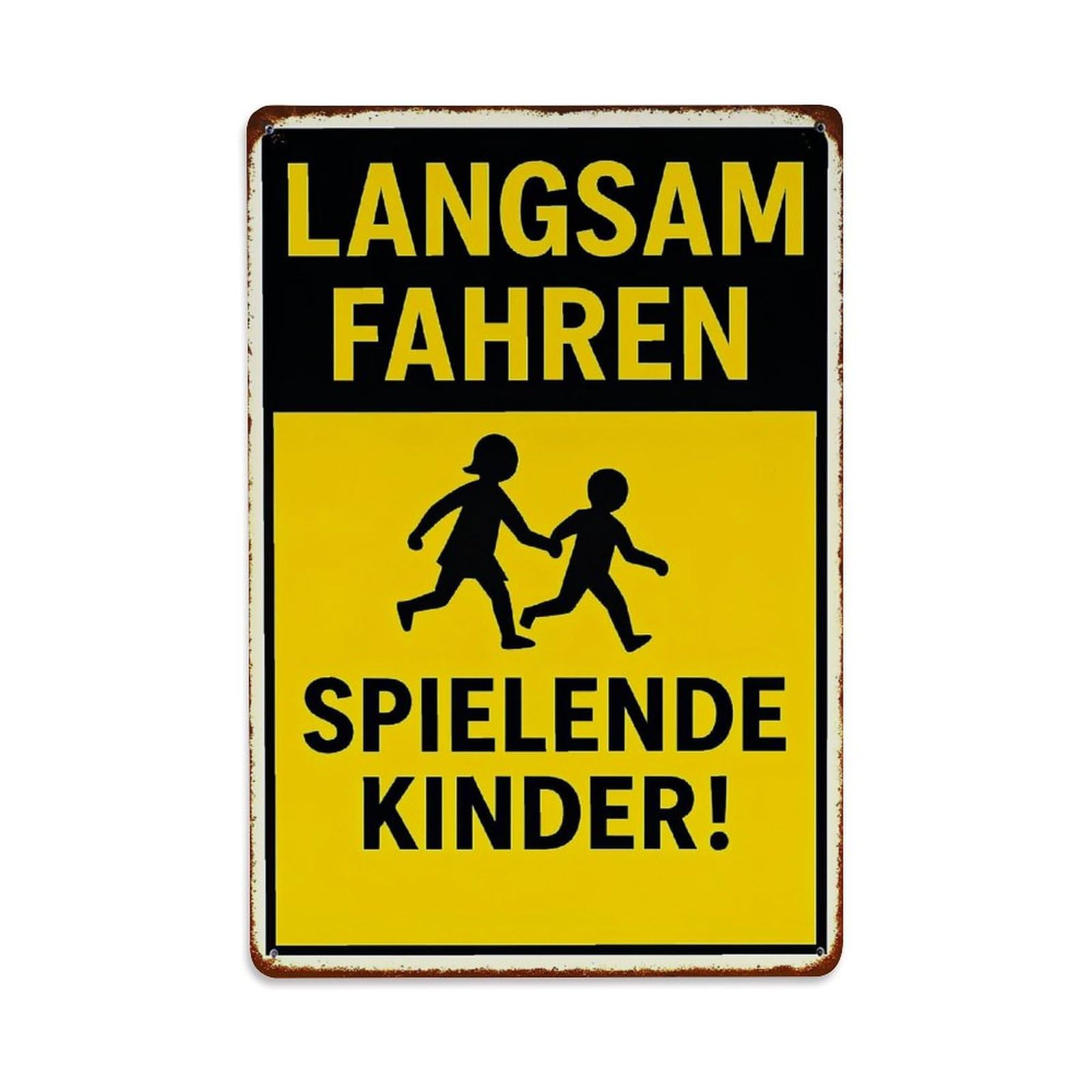 Drive Slowly Playing Children Vintage Tin Sign Retro Metal Wall Decor Metal Poster, Home Bar Garage Farmhouse Cafe Wall Art Decoration 8x12Inches