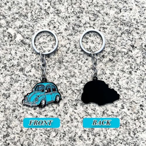 Image of Car Keychain Compatible with VW Beetle Bug,Metal Key Chain,for VW Beetle Bug Accessories,Enamel Cute Key Chain,Vintage Cartoon Keychain for Car Lovers