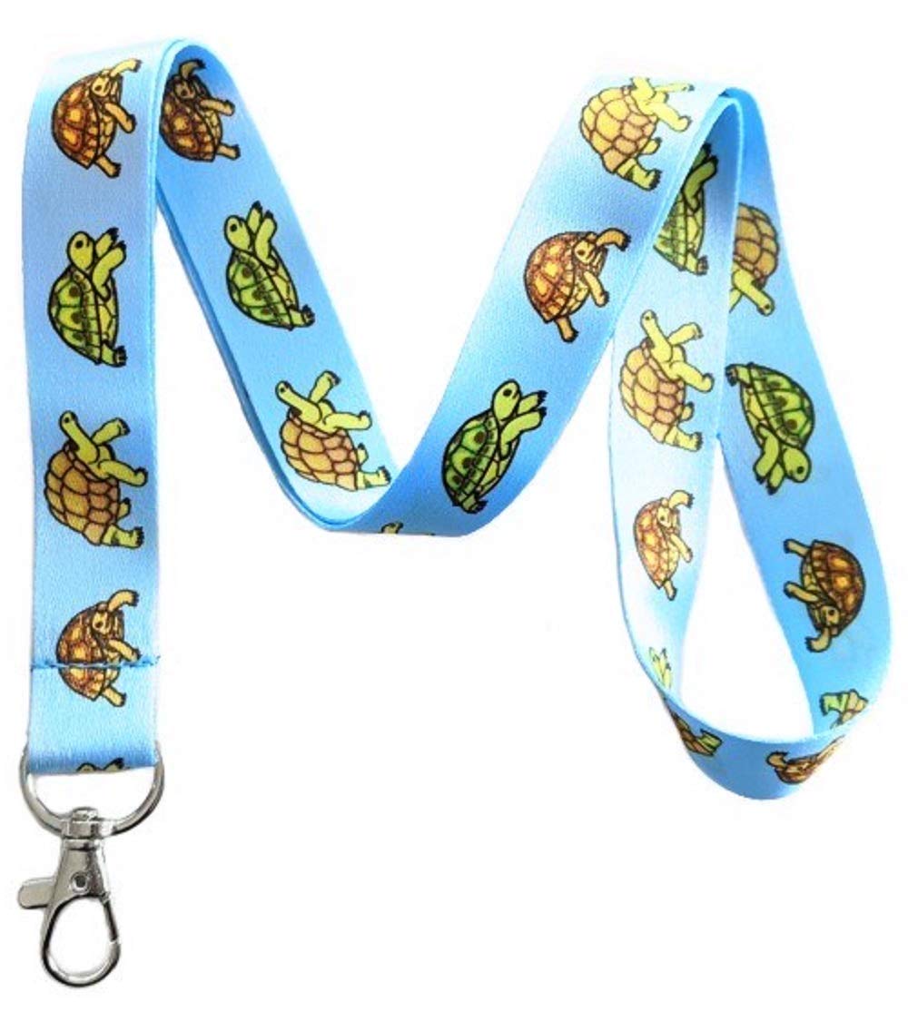 Execucat Tortoise & Turtle Lanyard Keychain ID Badge Holder – Soft Neck Strap for Keys, Work, School