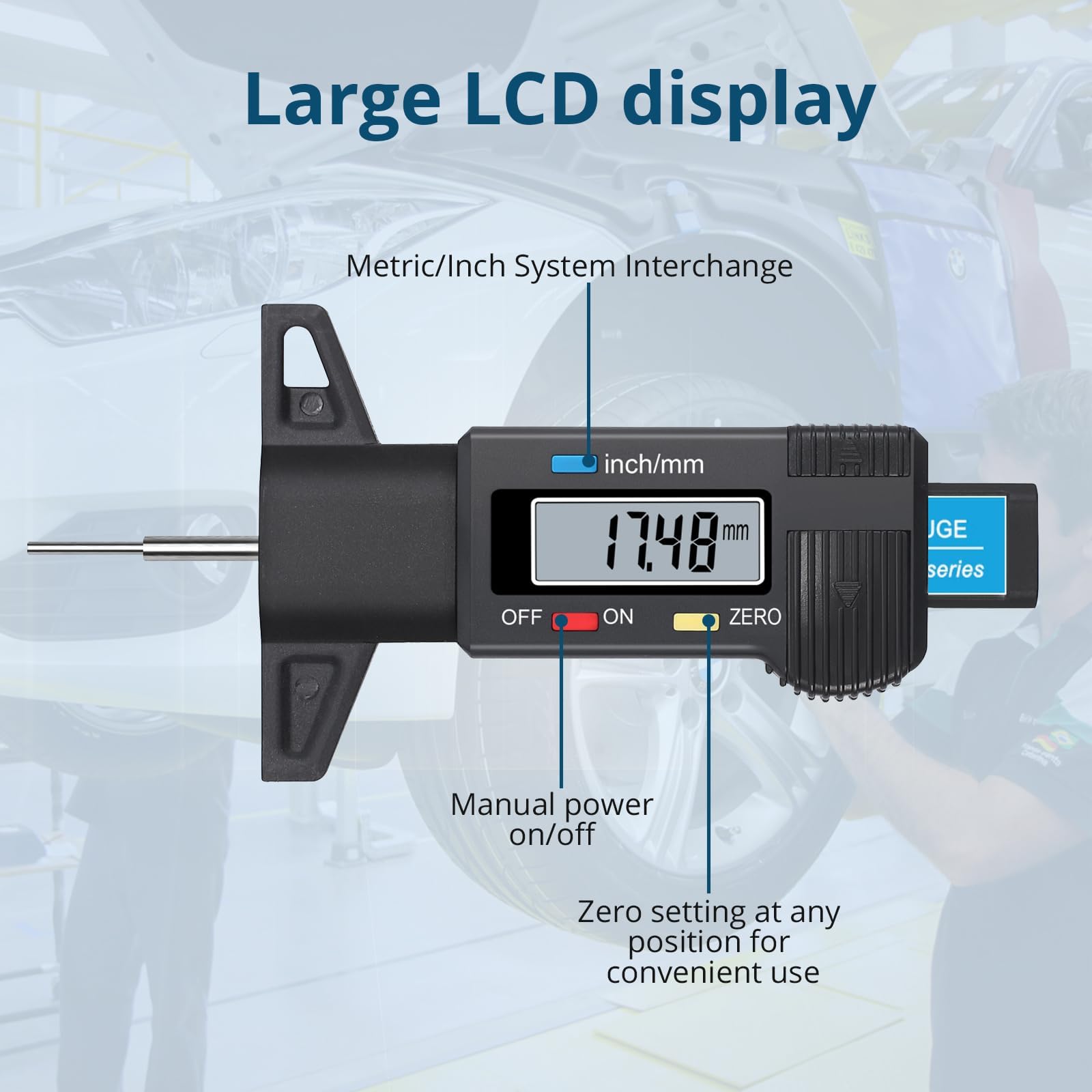 Digital Tire Tread Gauge - Accurate Measurement -3