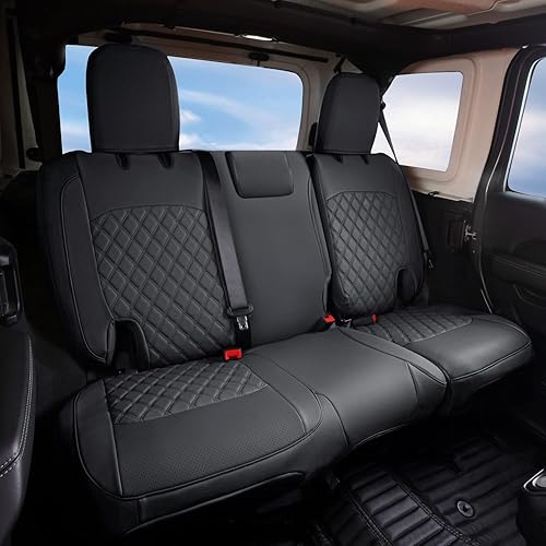 Miniatura 3 de GIANT PANDA Juego completo de fundas de asiento de automóvil personalizadas para Jeep Wrangler de 4 puertas, JL Sahara Sport Rubicon 392 Unlimited