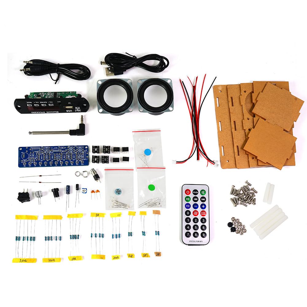 Tiardey DIY Electronic Soldering Kit Radio FM Bluetooth Speaker Kit With Sound Control Indicator Light Electronic Kit For School Electronics Training
