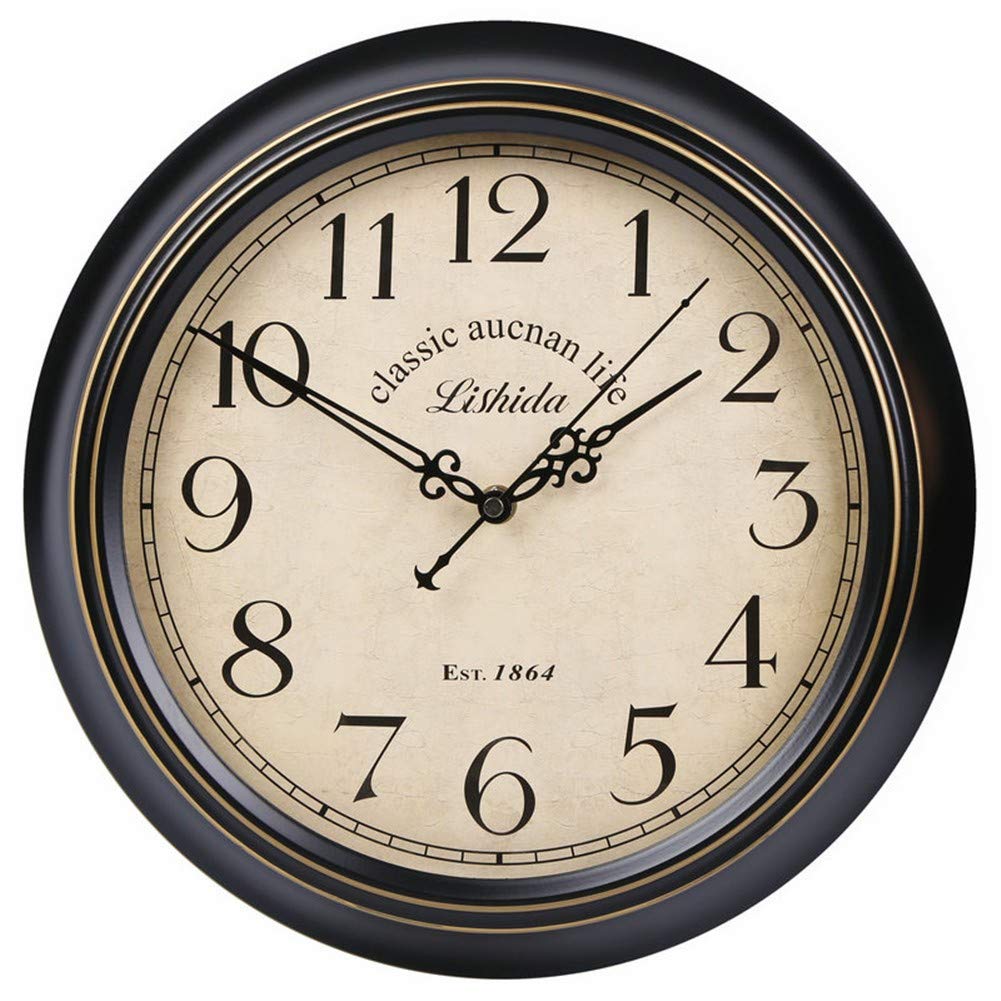 Horloge murale rétro métal ronde 30cm horloge antique de salon et cuisine