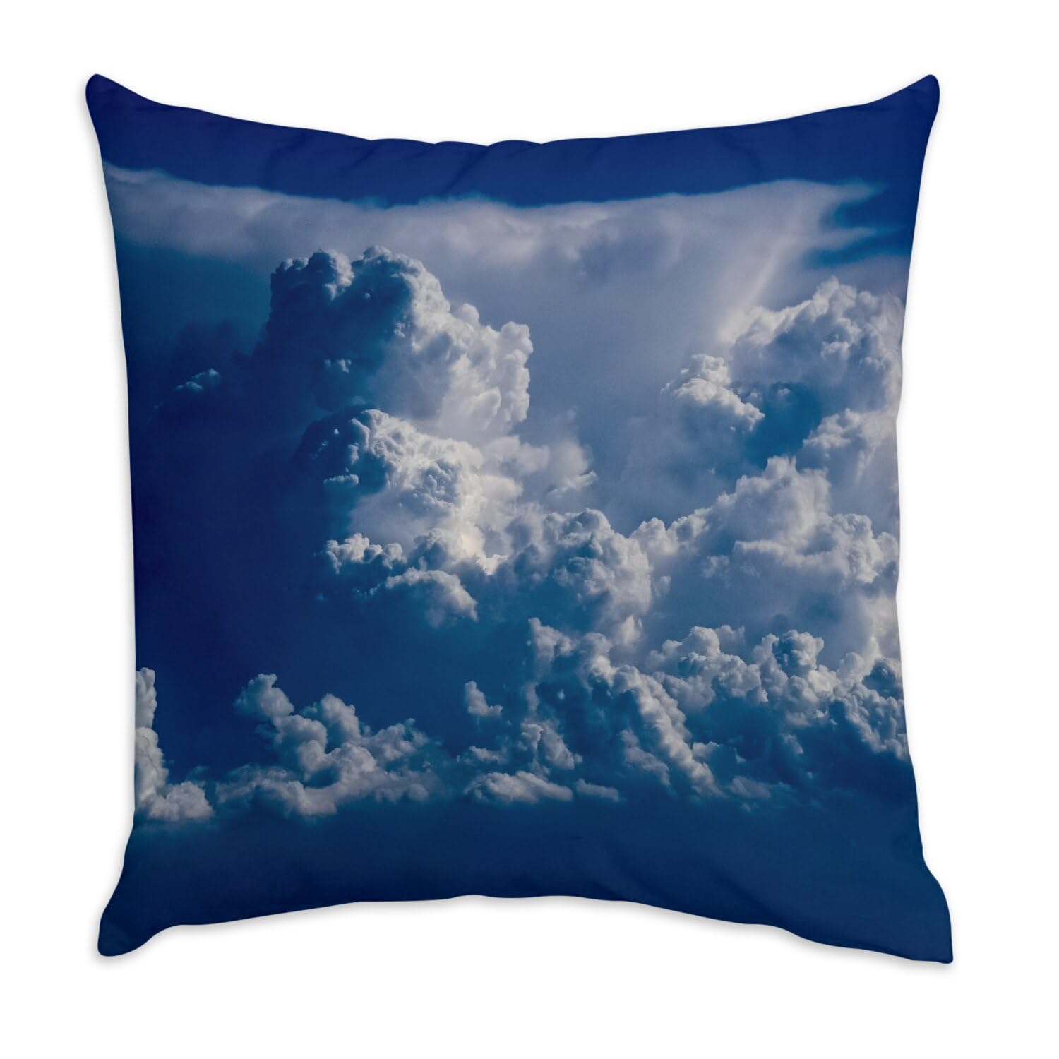Coussin nuage ciel bleu en velours pour déco salon zen