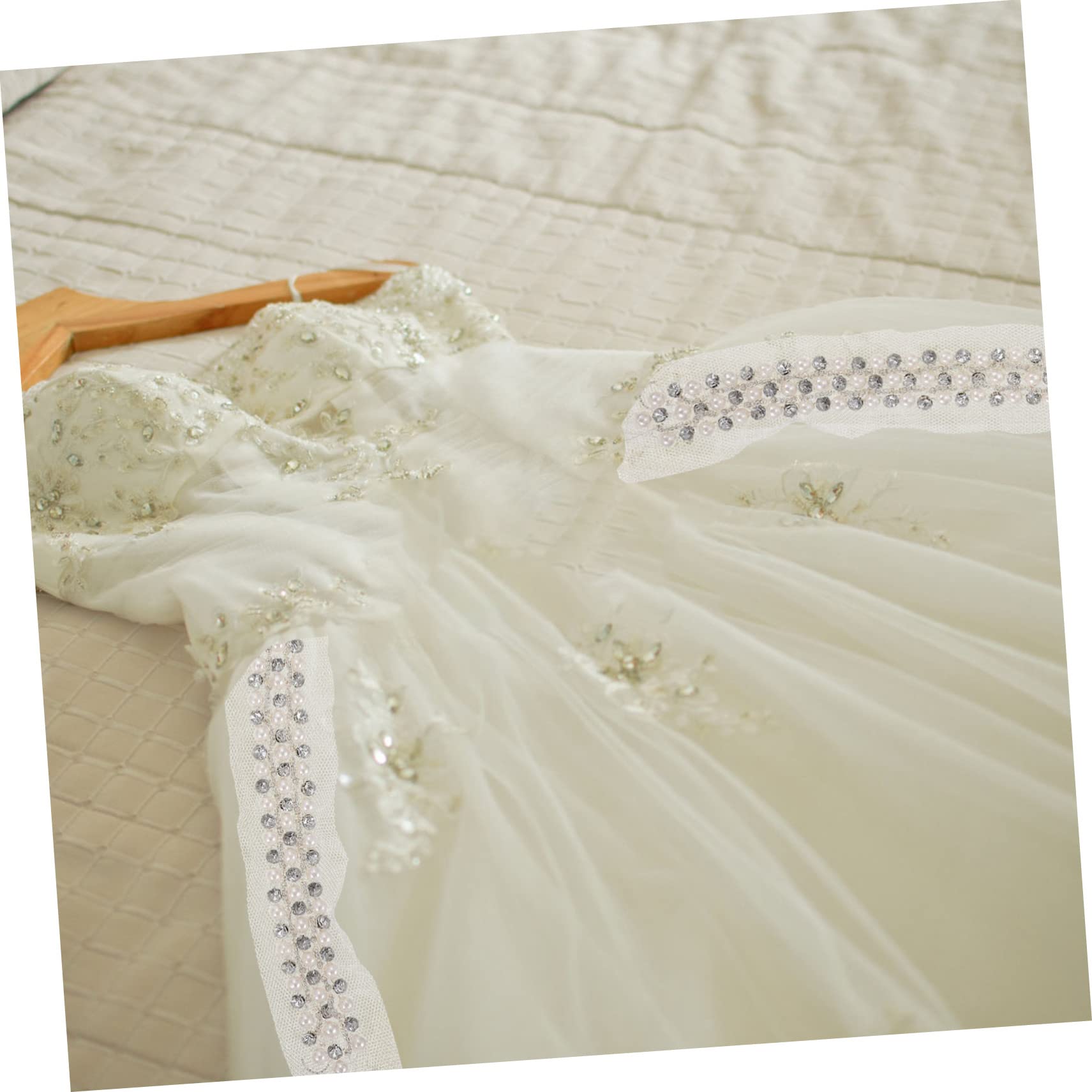 Operitacx 4piezas Cinta De Encaje De Perlas Brillantes Ribete Decorativo Para Ropa y Manualidades Para Bodas y Proyectos De Costura