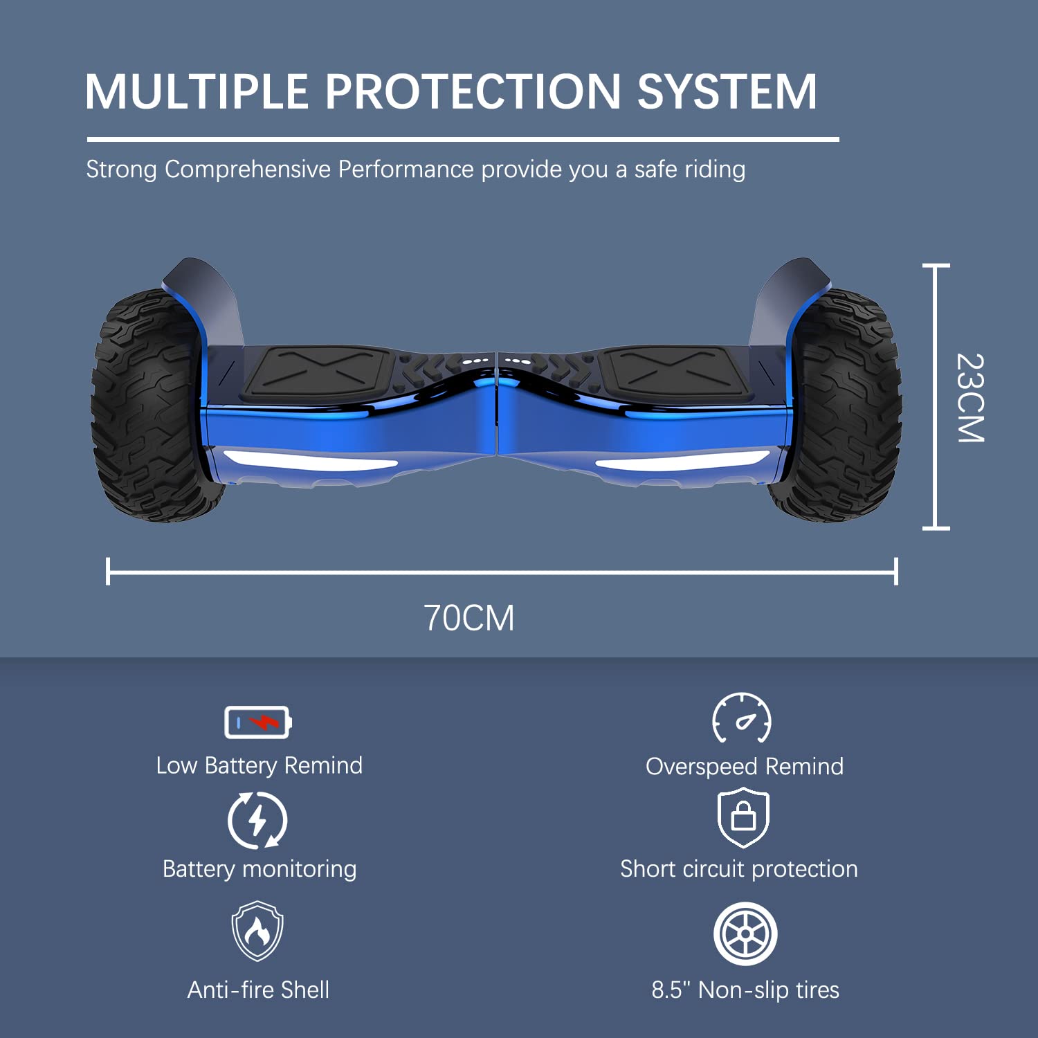 RCB Hoverboards SUV mit Sitz Hoverboards Off-Road, App-fähige Bluetooth, 8,5 '' Hummer + Hoverkart Go Kart für Self Balancing Scooters, Geschenk für Kinder