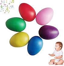 Eier Maracas Eier Shaker Set,Musikinstrument Egg Shaker,Schütteleier für Kinder,für Musikalische Früherziehung Party Klassenzimmerzubehör Musikinstrument für Babys und Kleinkinder Spielgeräte(6 Stück)