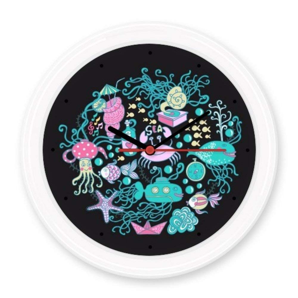 Horloge murale pieuvre silencieuse pour chambre d'enfant et salon