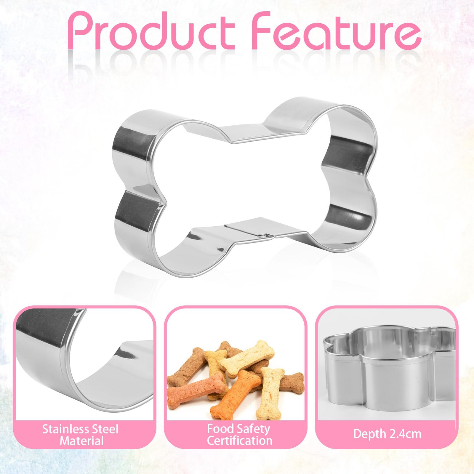 6 PCS Bone And Dog Footprints Cookie Cutters Set, Metal 3 Sizes Dog ...
