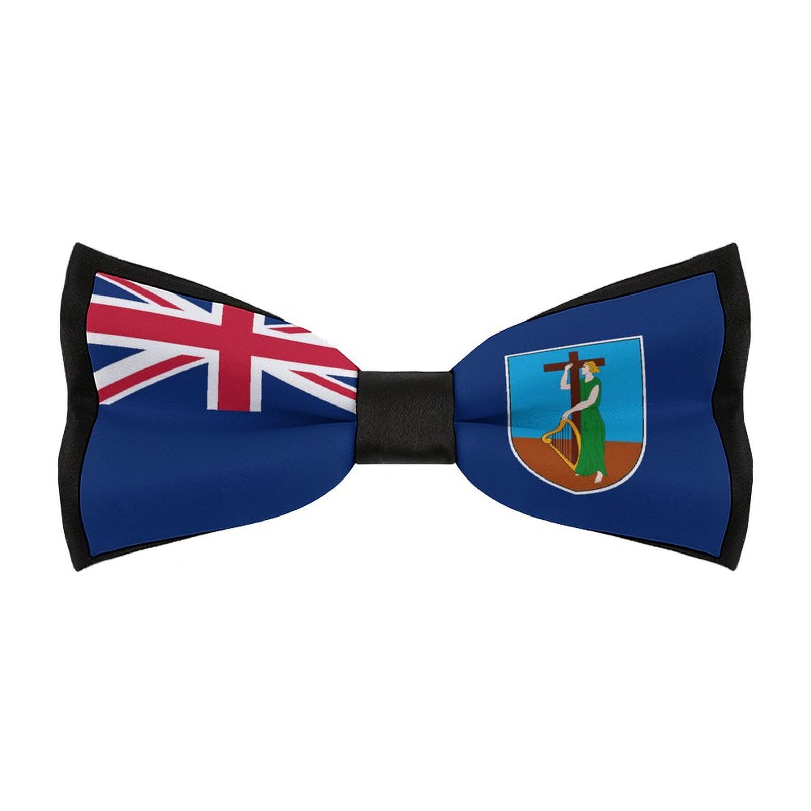 Ahdyr Unisex As Pic Montserrat Islands Flag Bow Tie For Men Wedding Party Bowtie