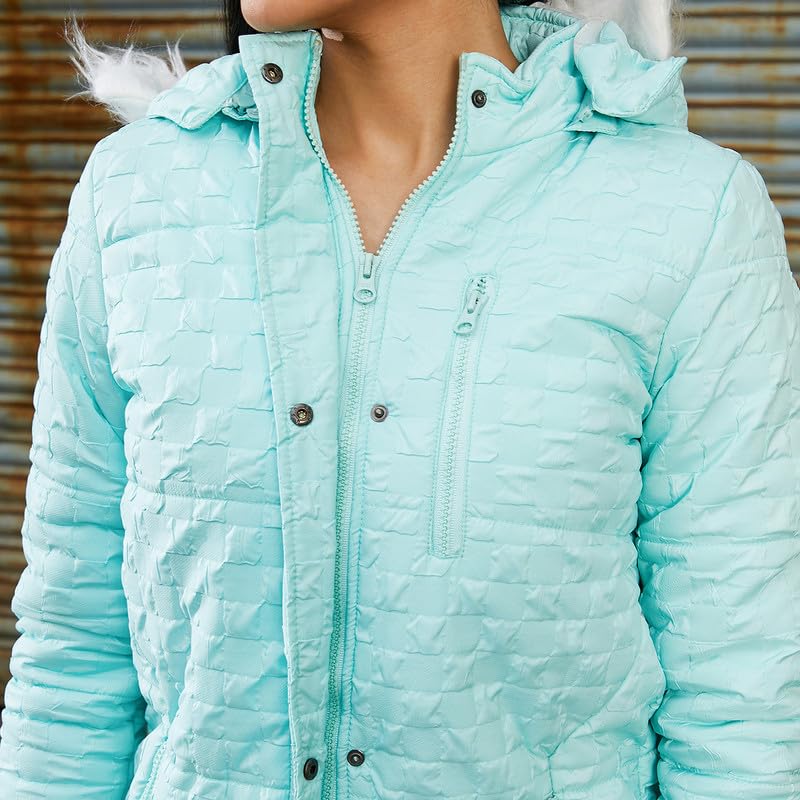 Image of Campus Sutra Women's Fleece-Lined Biker Jacket For Casual Wear | Spread Collar | Long Sleeve | Zipper Closure | Jacket Crafted With Comfort Fit For Everyday Wear