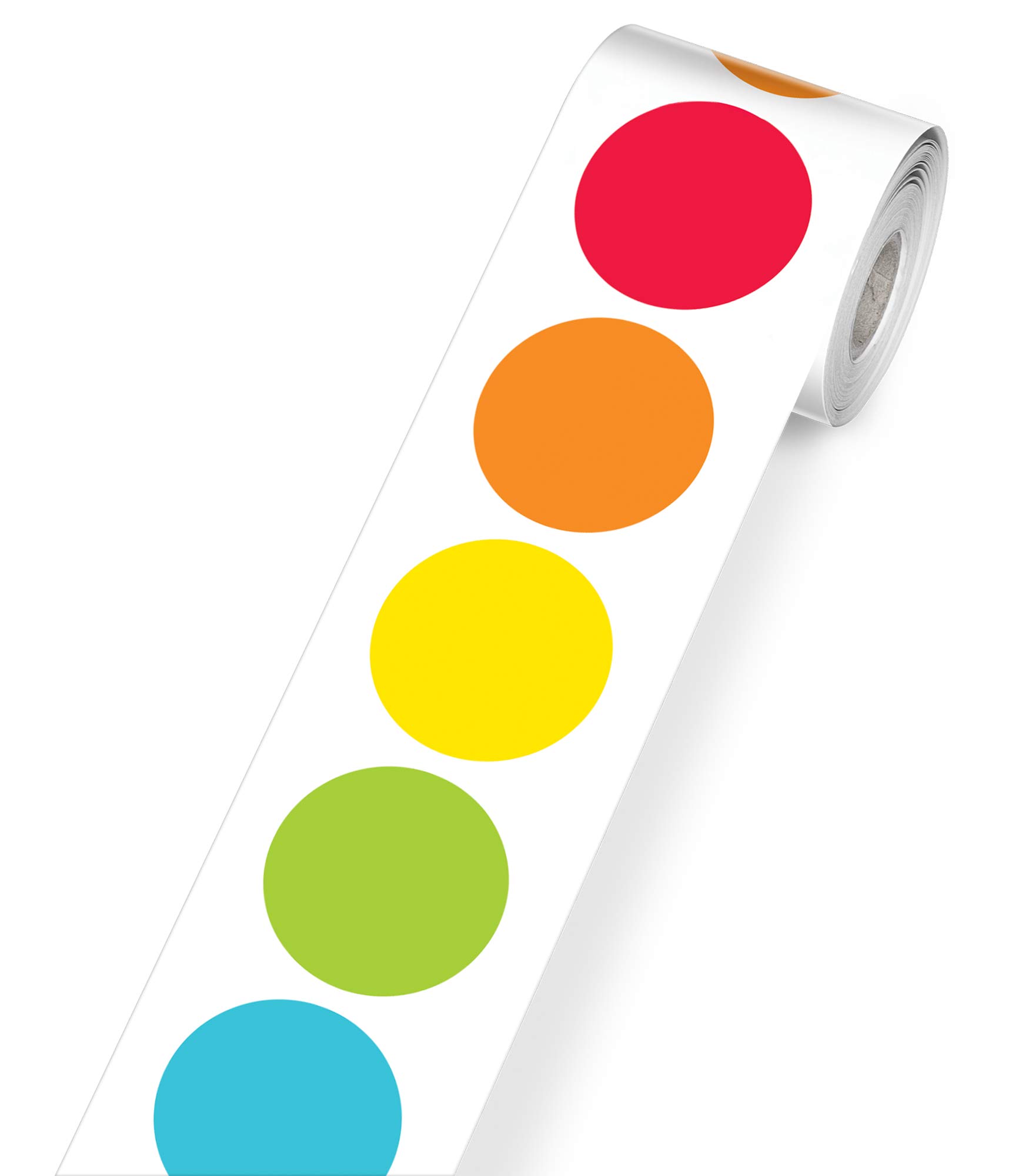 Schoolgirl Style Rainbow Big Dots Rolled Bulletin Board Borders, Classroom Decorations, 36 Feet