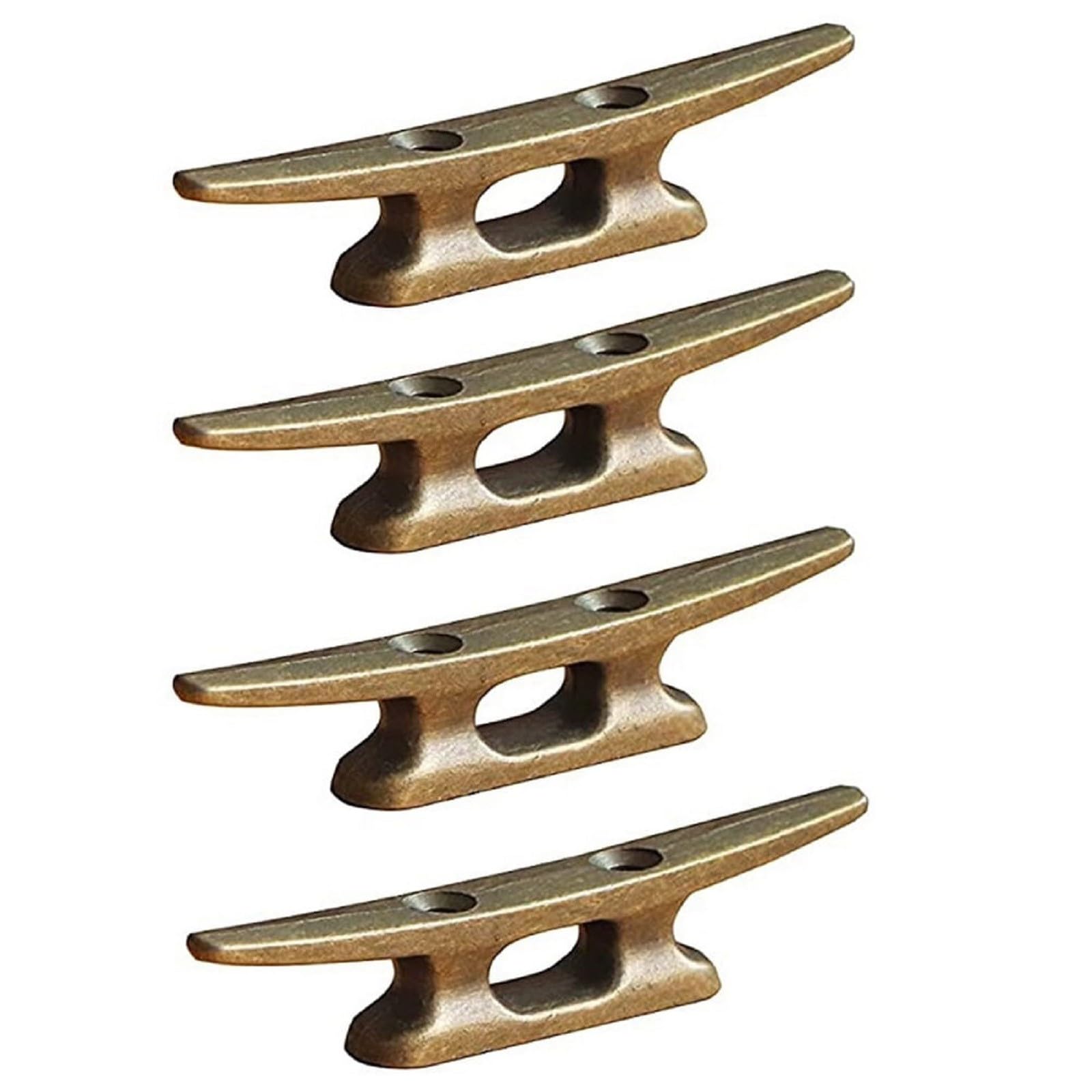 Lot De 4 Taquets De Quai En Bronze – 10,2 Cm, Installation 2 Trous, Pour Amarrage Canoë Kayak, Décoration Marine