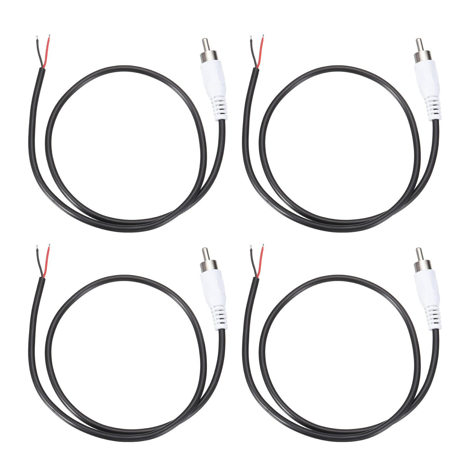 Cable de altavoz RCA a cable desnudo de 22 AWG con conector macho blanco 7