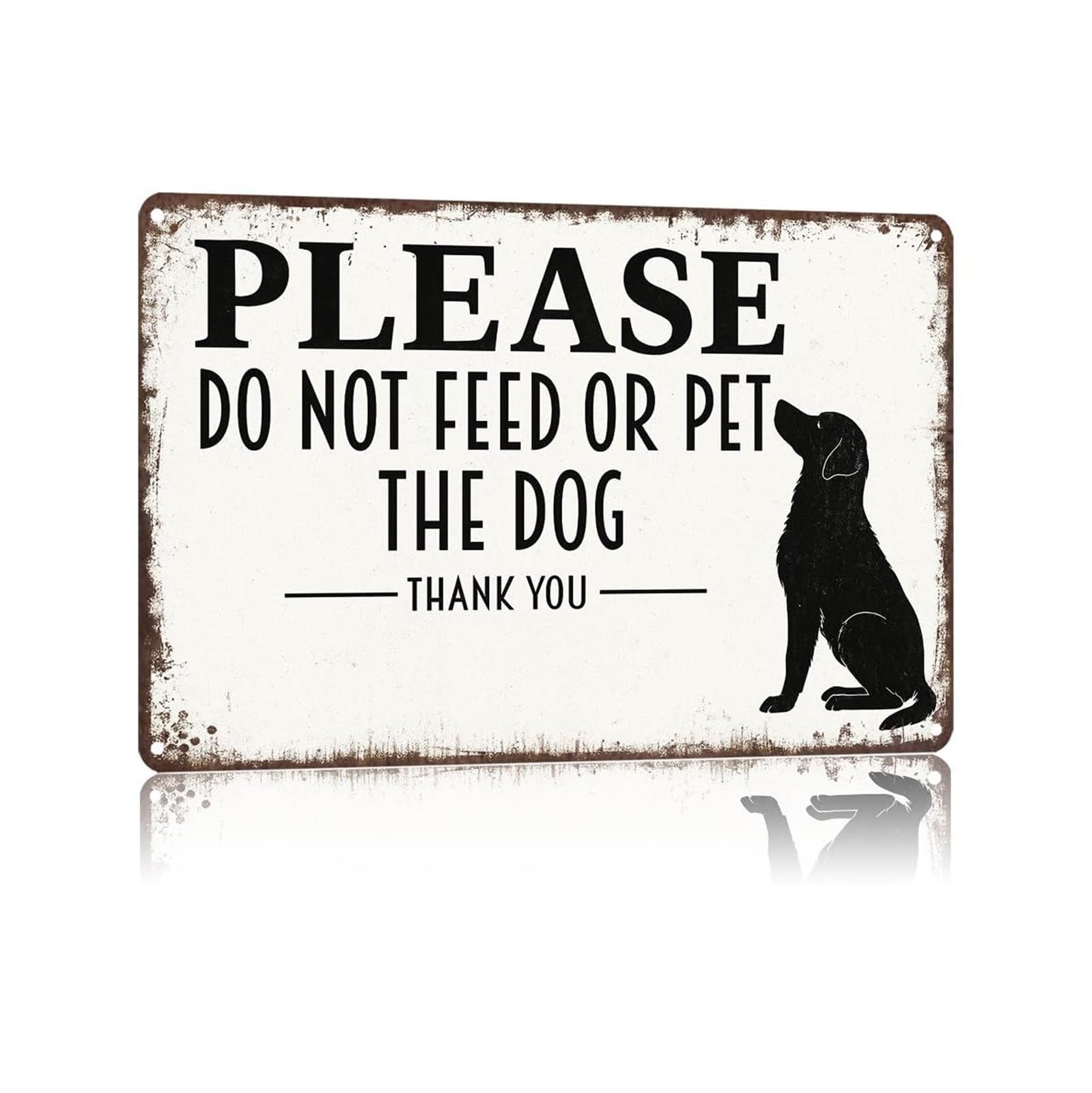PIUHRKLEVD Vintage Pet Notice Metal Sign Do Not Feed or The Dog Rustic Tin Fence for Yard Gate Driveway Property 8 X 12 inch