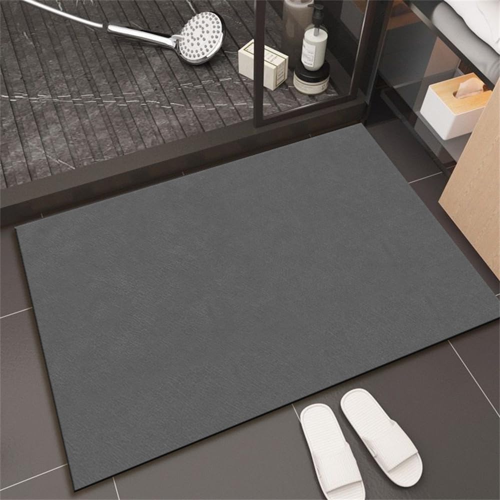 Tapis salle de bain absorbant en diatomite Odot antidérapant gris foncé 80x120cm