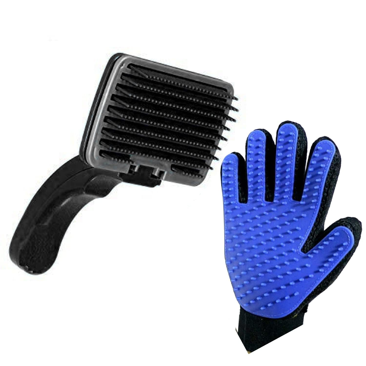 Woofy 2 in 1 Grooming & Deshedding Combo Pack for Dogs, Puppies & Cats with Plastic Slicker Brush and Hair Massager Grooming Glove Safety from Mites Combo Pack of 2 (B0C864CXWC) Amazon Price History, Amazon Price Tracker