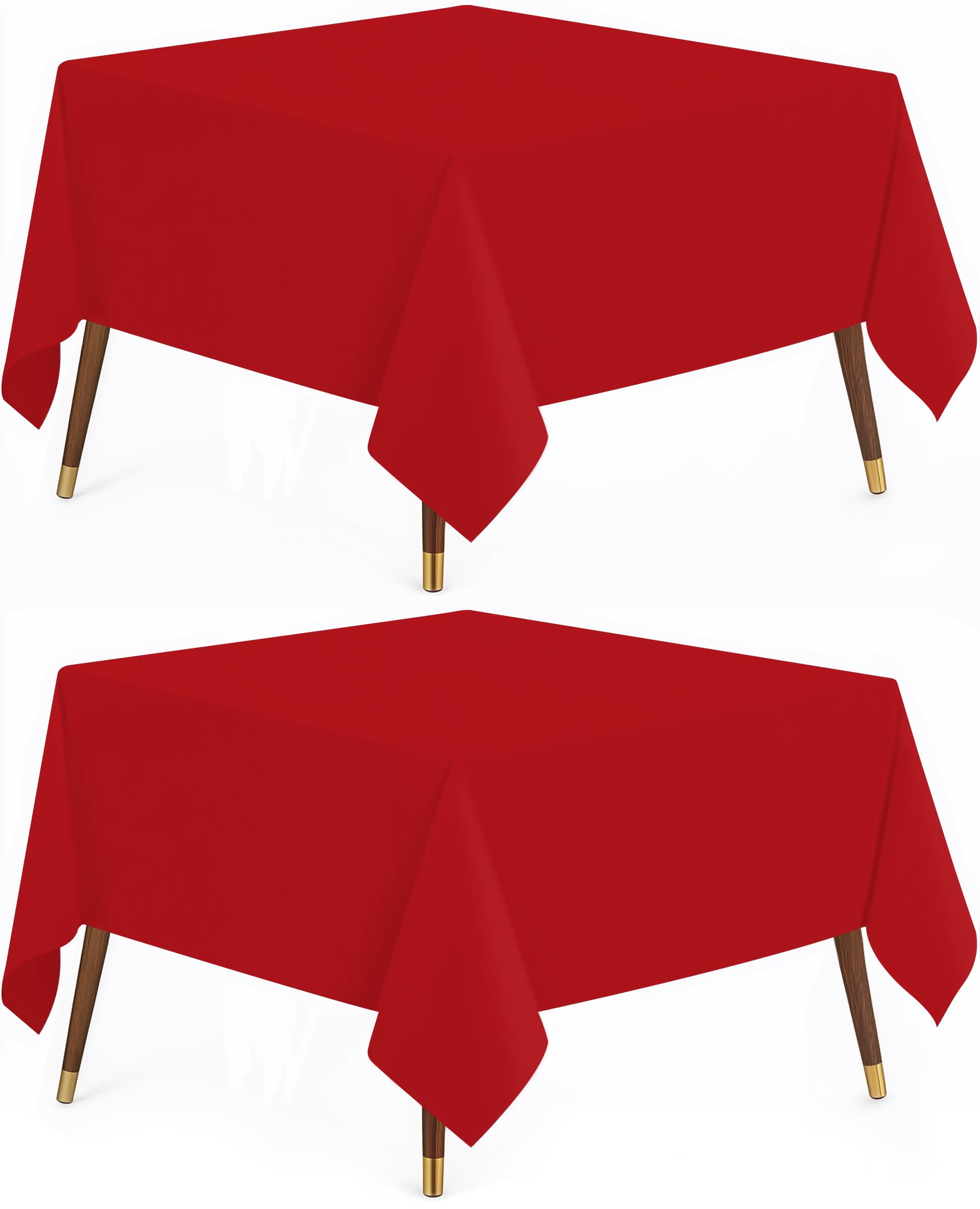 Utopia Kitchen Square Table Cloth 2 Pack (54x54 Inches, Red), Tablecloth Machine Washable, Polyester Table Cover for Dining, Buffet Parties, Picnics, Events, Weddings and Restaurants