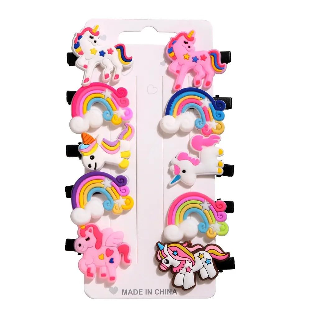Gladiadora® Hair Clips for Stylish Girls 10 Pcs in 1 Card, Multi Rainbow Unicorn Hair Clips Set Baby Hairpin For Kids Girls Toddler Barrettes Hair Accessories (Pink Color) (Candy-Fruit-Flower-Pink-Pack of-1) (B0DGQ4QFRV) Amazon Price History, Amazon Price Tracker