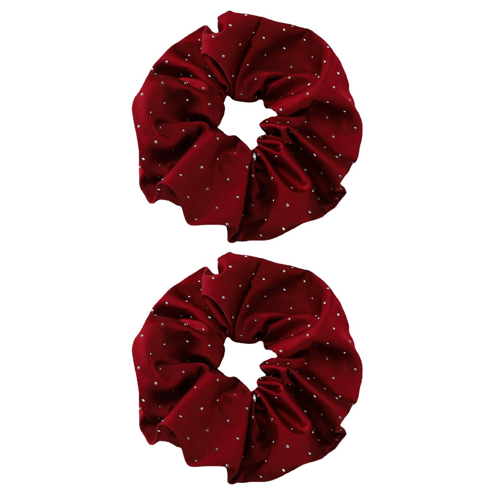 ACiyD Satin-Haarseil, Haargummi, Haargummi, Haarring, Haarschmuck, 2 Stück für Frauen, Pferdeschwänze, Dutts, Zöpfe, langes Haar (Weinrot, Einheitsgröße)