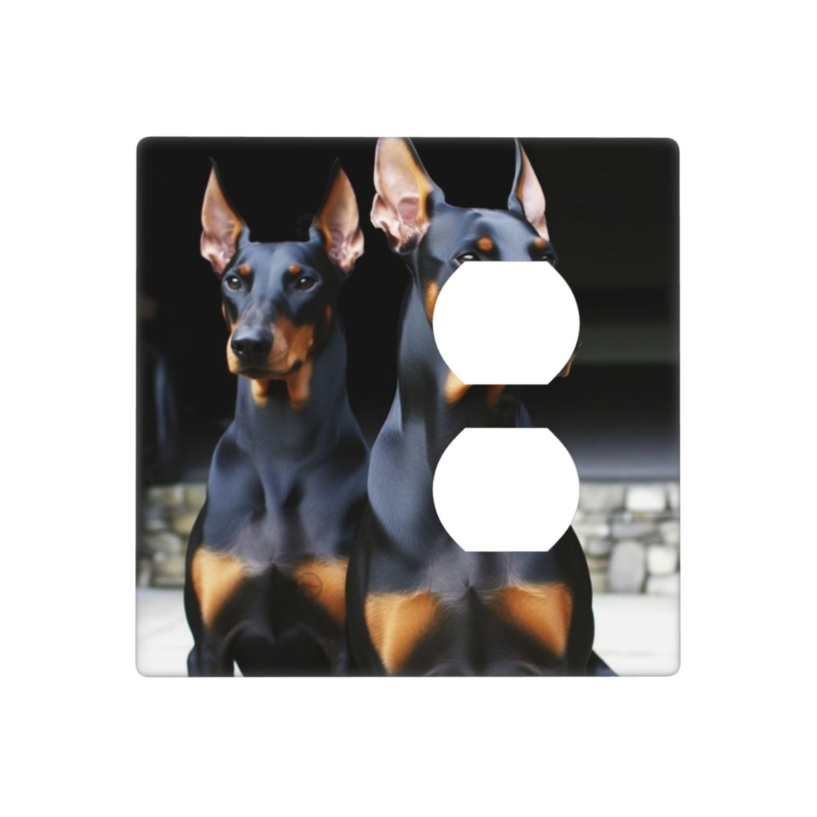 Decorator Wall Plate 2 Gang Light Switch Covers doberman Wallplate Double Toggle Switch Plate Standard Size Electrical Outlet Covers Decorative Wall Switch Plate Cover